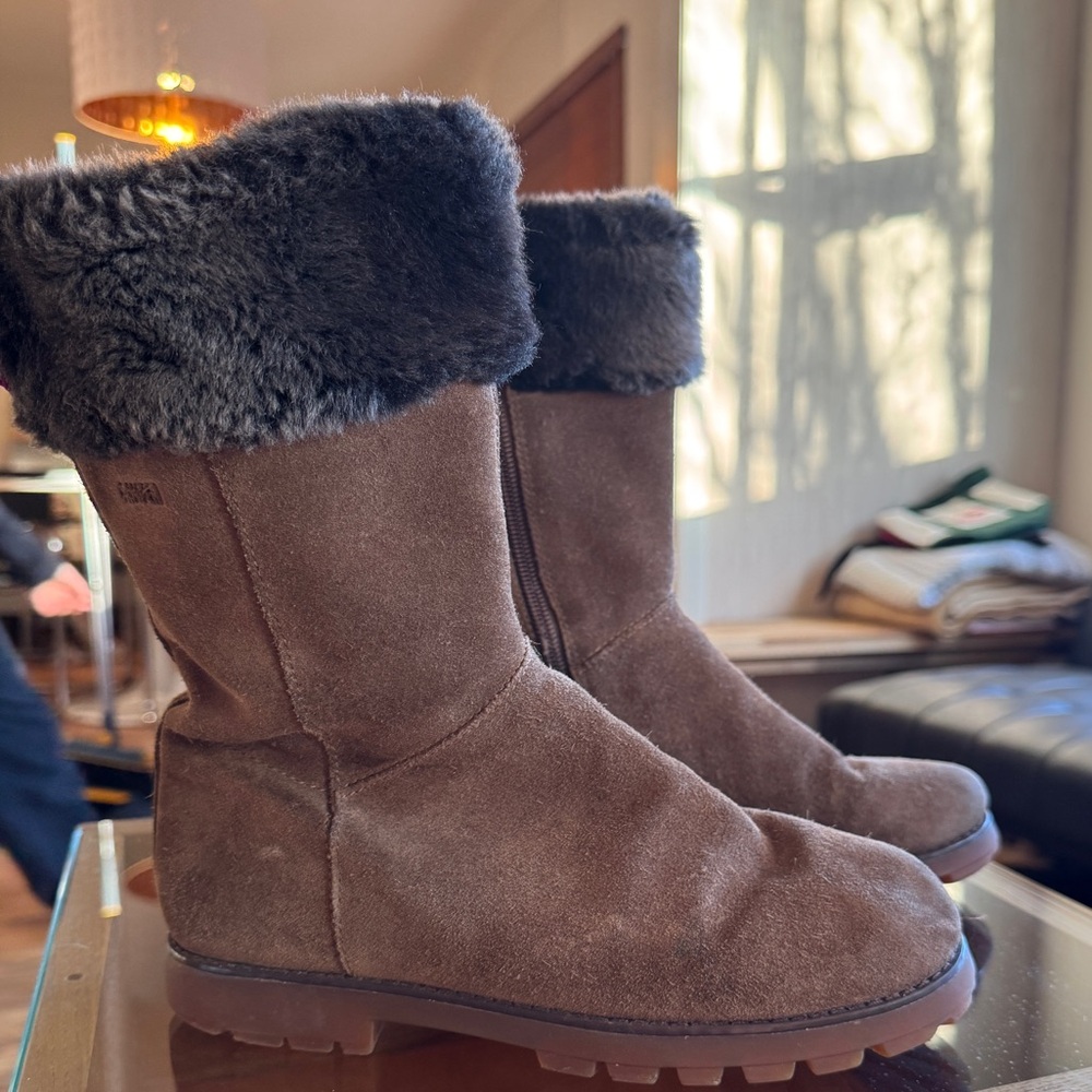 Camper Compas Suede Winter Boots Shearling Lined EU 35 Brown Ankle Boots